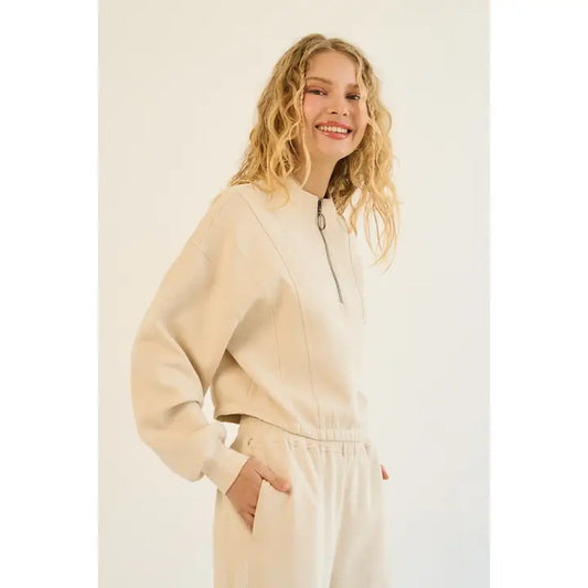 Luxe Scuba Pullover & Wide-Leg Lounge Pants Set