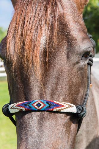 Beaded Rope Halter Black