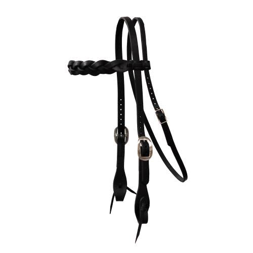 Black Infinity Braid 3/4" Browband Headstall
