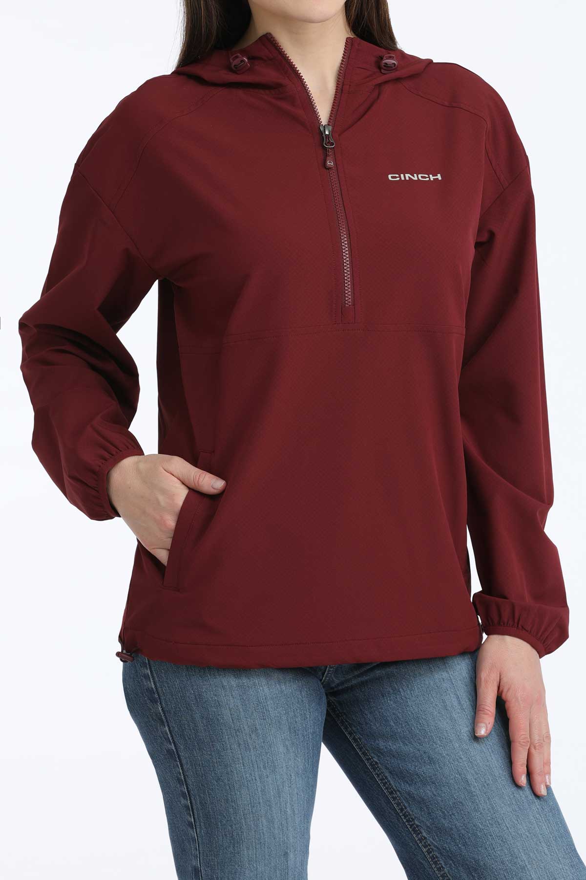 Womens Cinch Burgundy Pullover