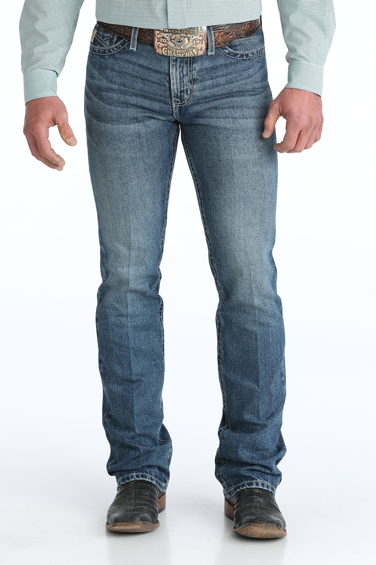 Mens Cinch Ian Medium Stone Jeans