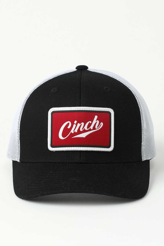 Cinch Red Patch Black Trucker Cap