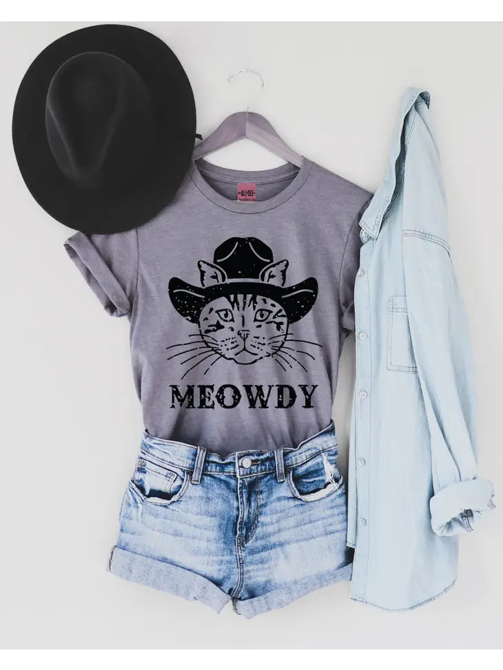 Meowdy Western Graphic Funny Cat Tee