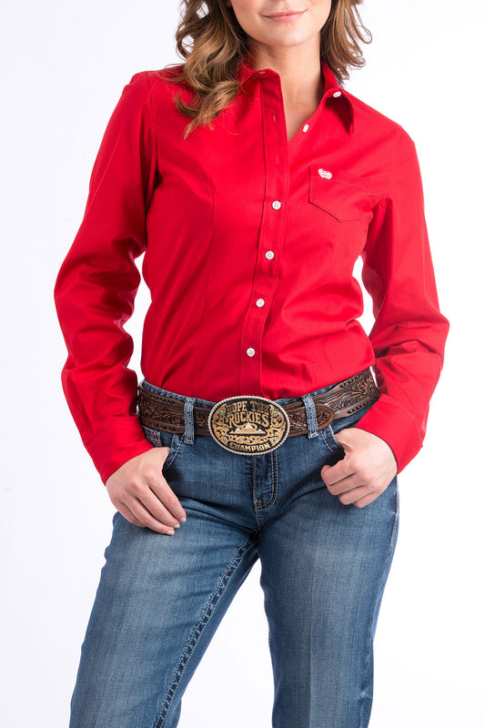 WOMENS CINCH RED L/S SHIRT