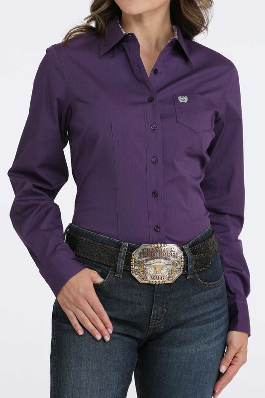 Womens Purple L/S Purple Stripe Shirt