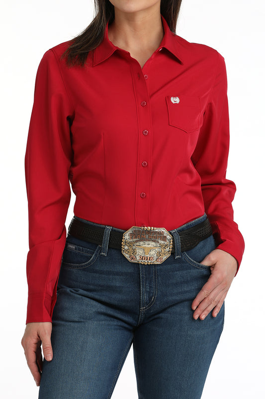 Women's cinch Pink Arenaflex L/S Shirt