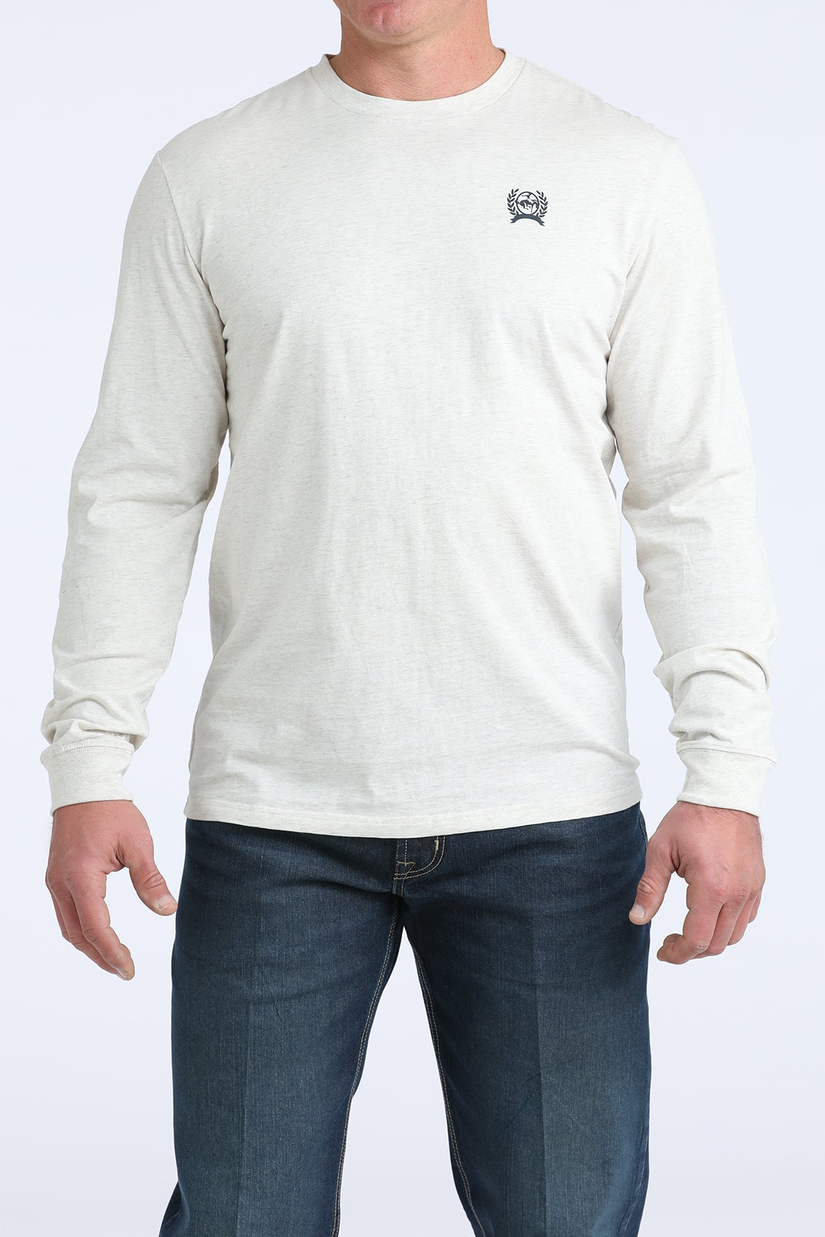 Mens Cinch L/S Cream Tee