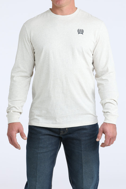 Mens Cinch L/S Cream Tee