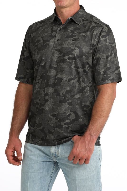 Cinch Arenaflex Black Camo Polo