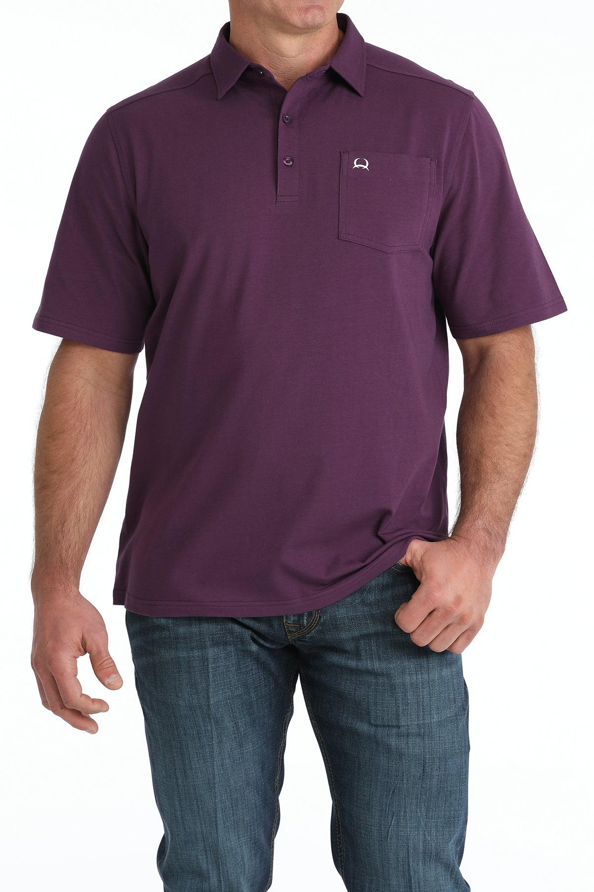 Cinch Men's Arenaflex Polo Purple S/S