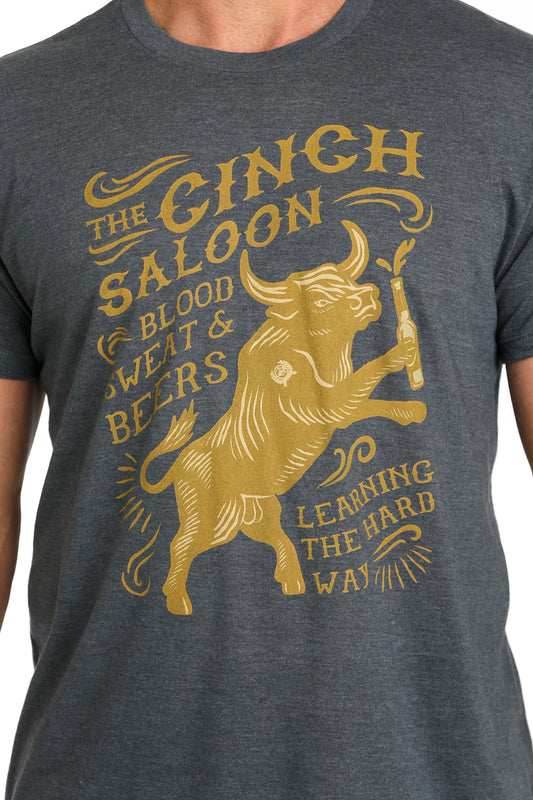 Mens Cinch S/S Charcoal Tee