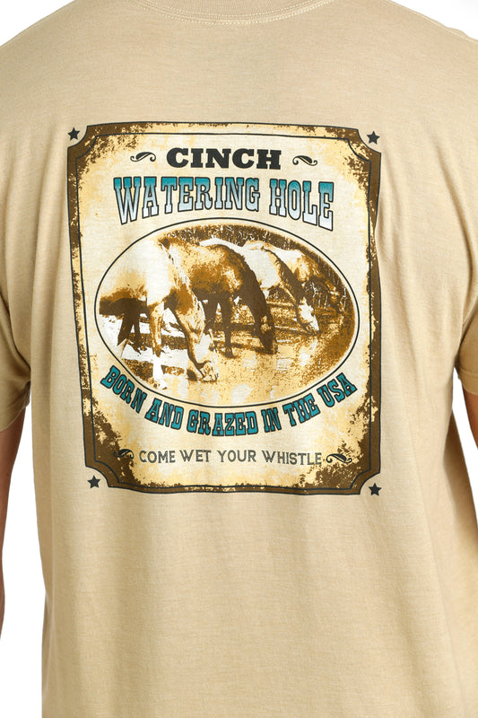 Cinch Mens SS Cream Tee