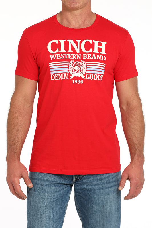 Cinch Men's Red Tee "Western Brand"