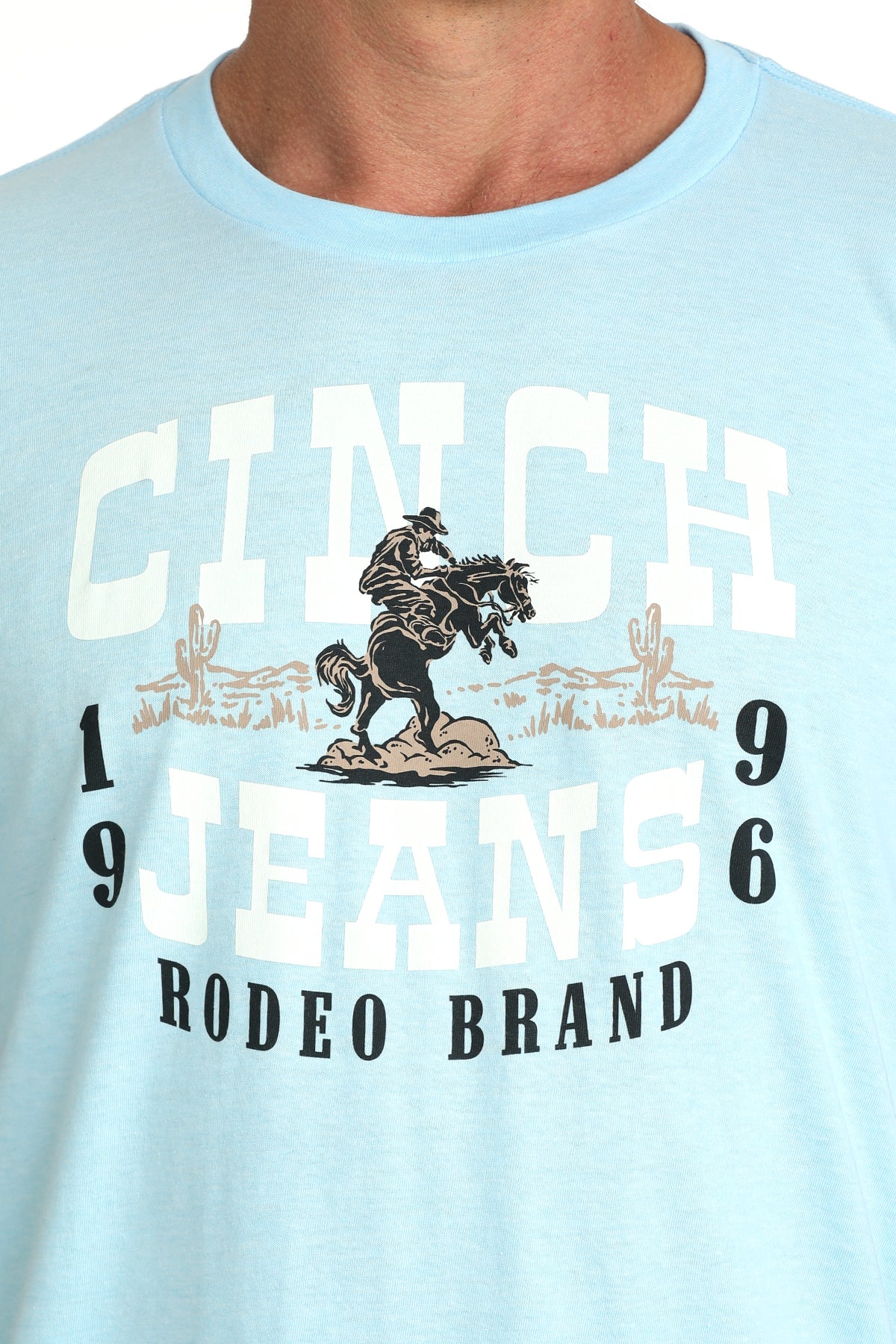 Mens Cinch Light Blue 1996 Rodeo Tee