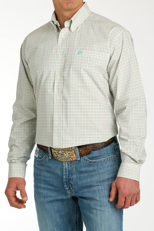 MENS CINCH CREAM PLAID L/S