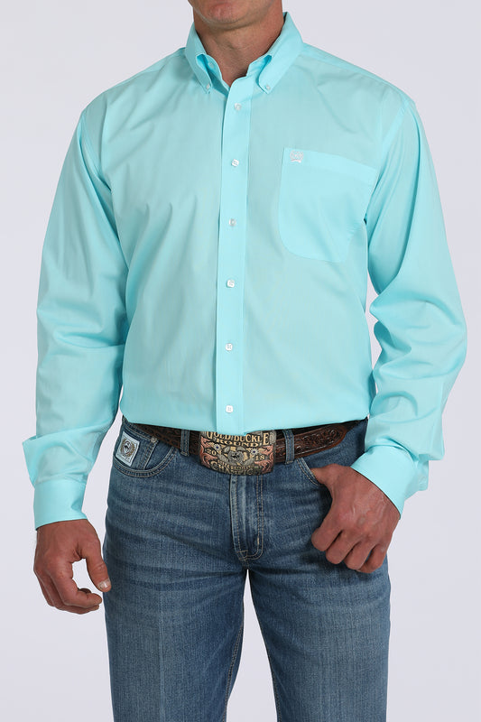 Mens Cinch L/S Solid Turquoise Shirt
