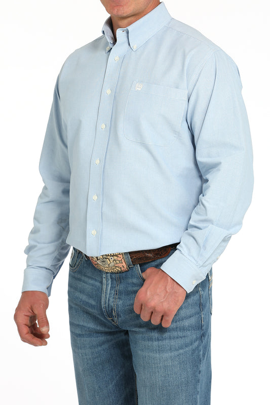 Cinch Men's Solid Light Blue L/S Shirt