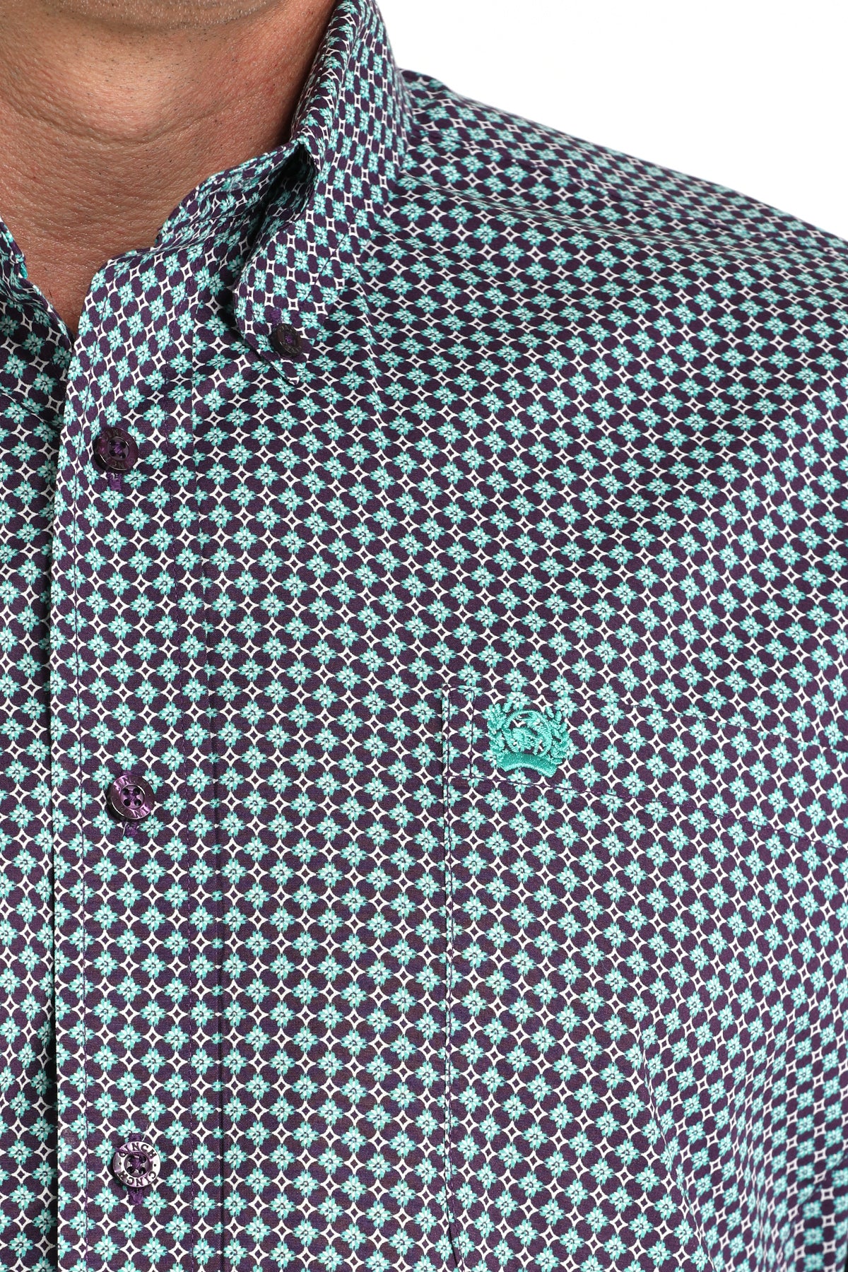 Cinch Mens Purple Print L/S Shirt