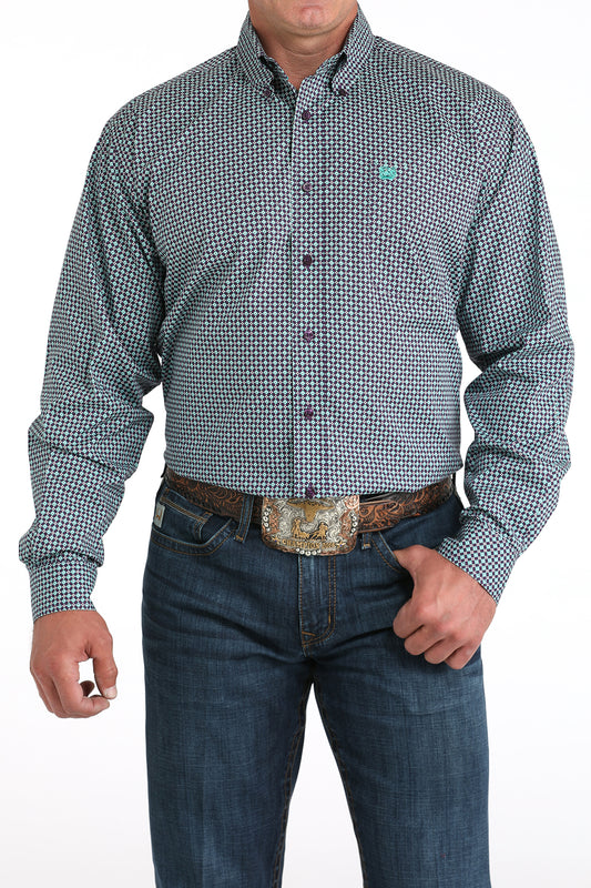 Cinch Mens Purple Print L/S Shirt