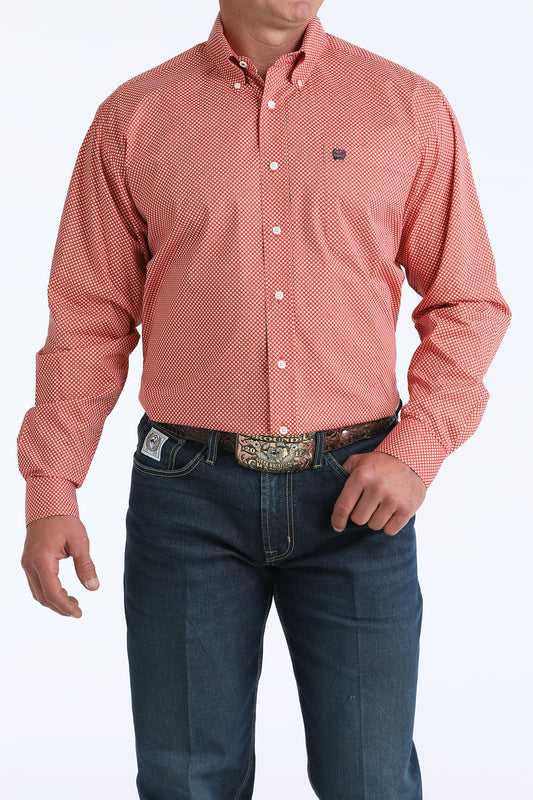 Mens Cinch Red Print L/S Shirt
