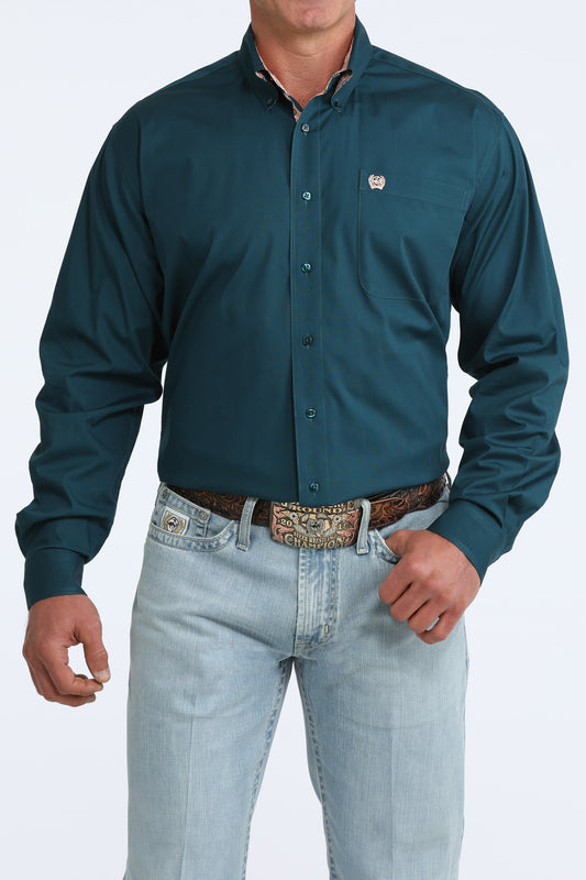 Cinch Mens Solid Teal L/S Shirt