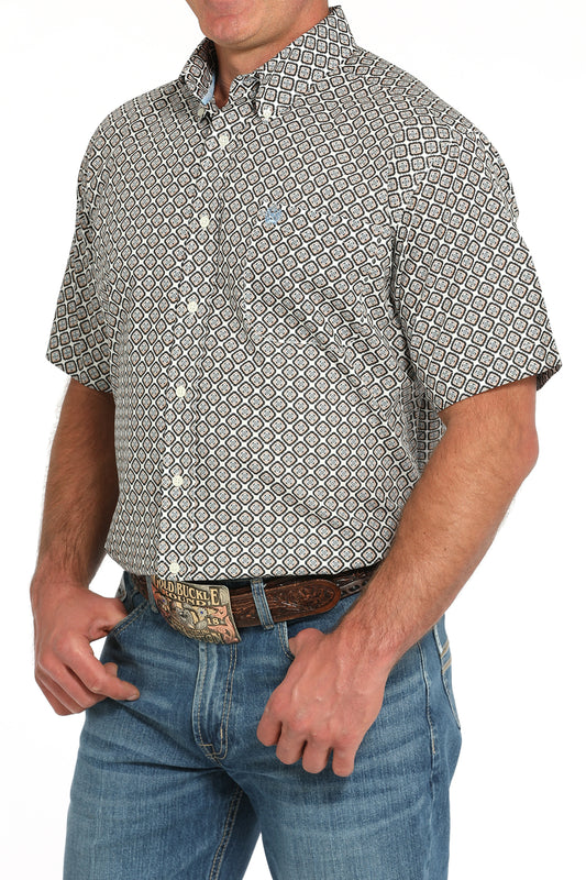Cinch Men's Cream Print S/S Shirt