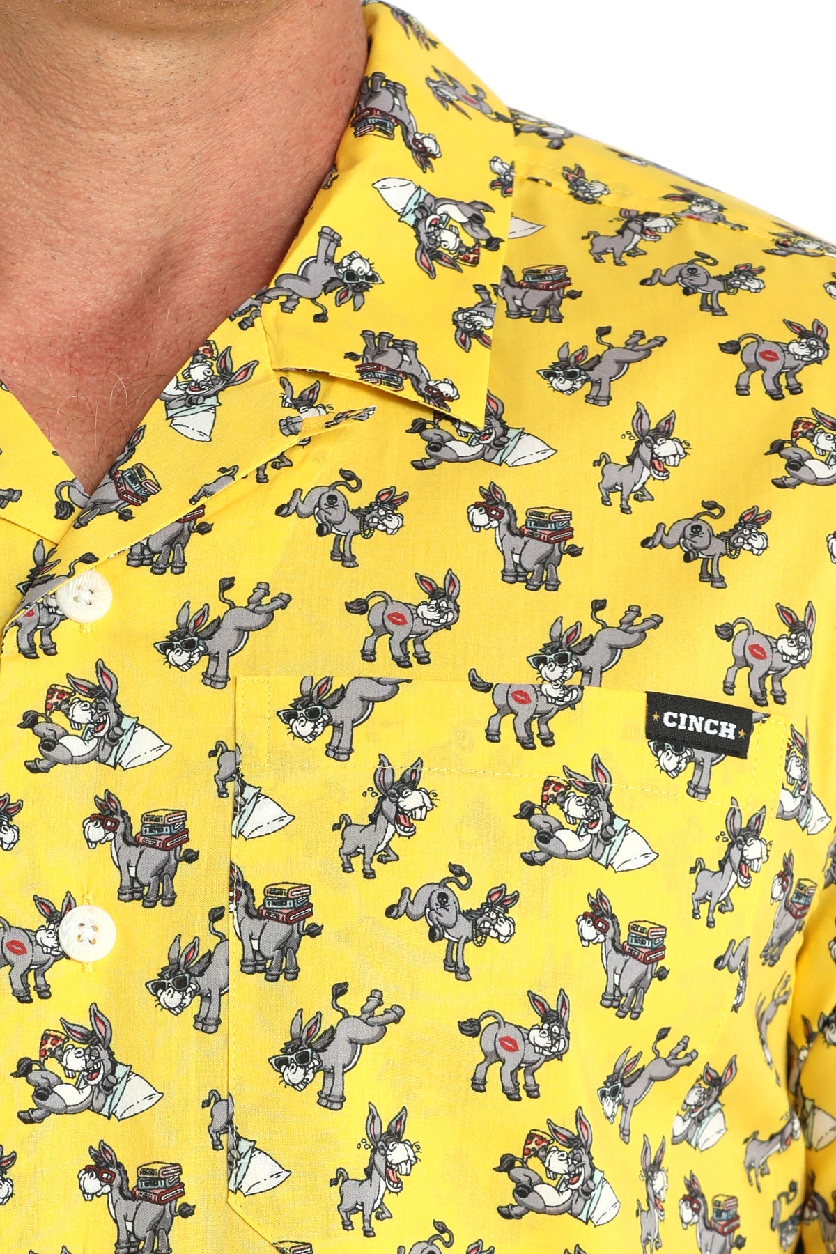 Mens Cinch Gold Donkey Camp Shirt S/S