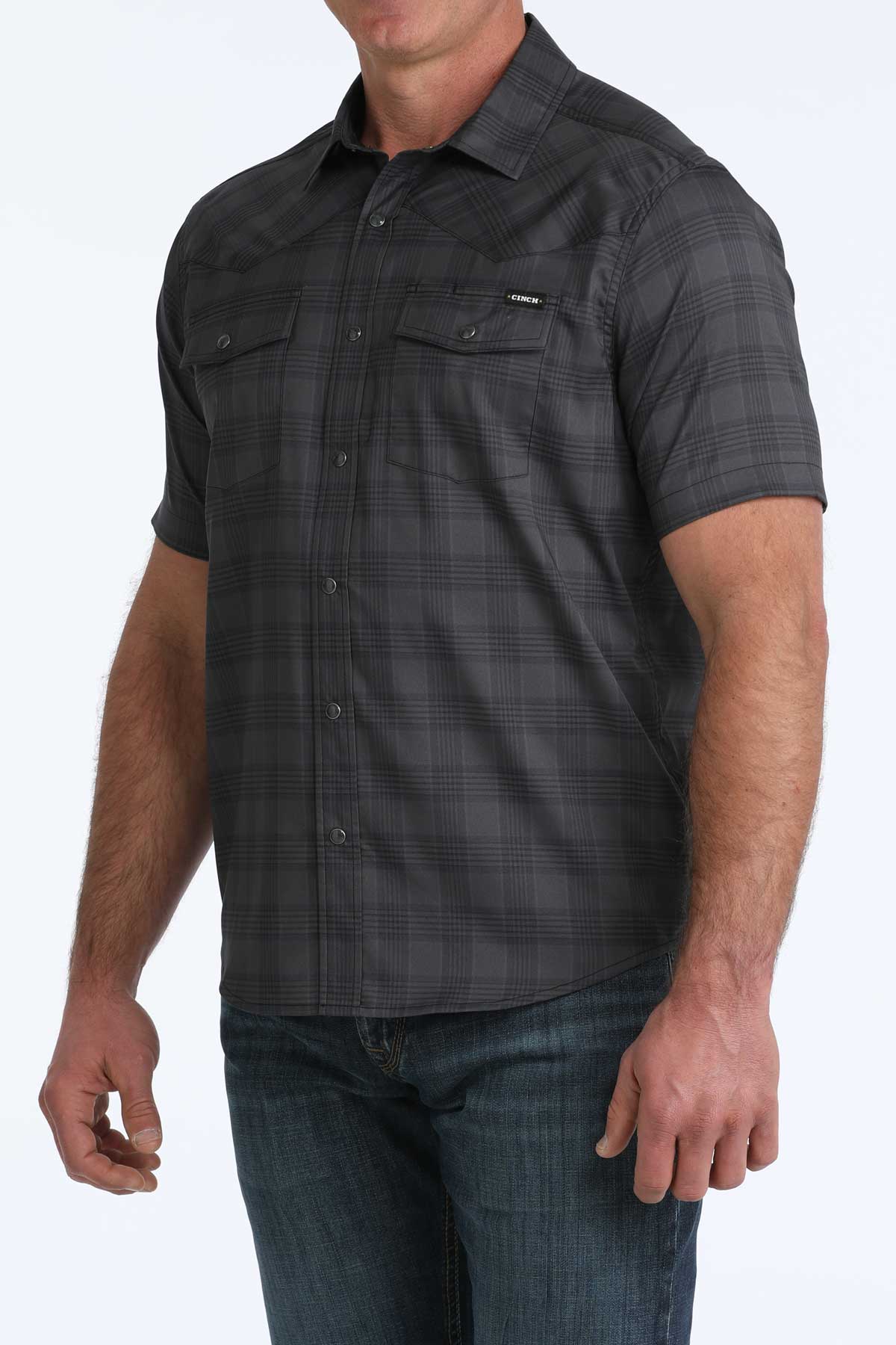 Men's Cinch S/S Black Camp Shirt