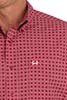 CINCH MENS PINK PRINT ARENAFLEX SHORT SLEEVE SHIRT