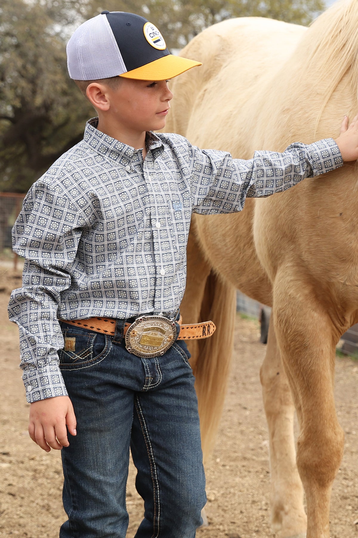Boys Cinch L/S Print Shirt