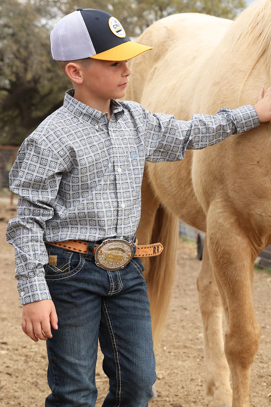 Boys Cinch L/S Print Shirt