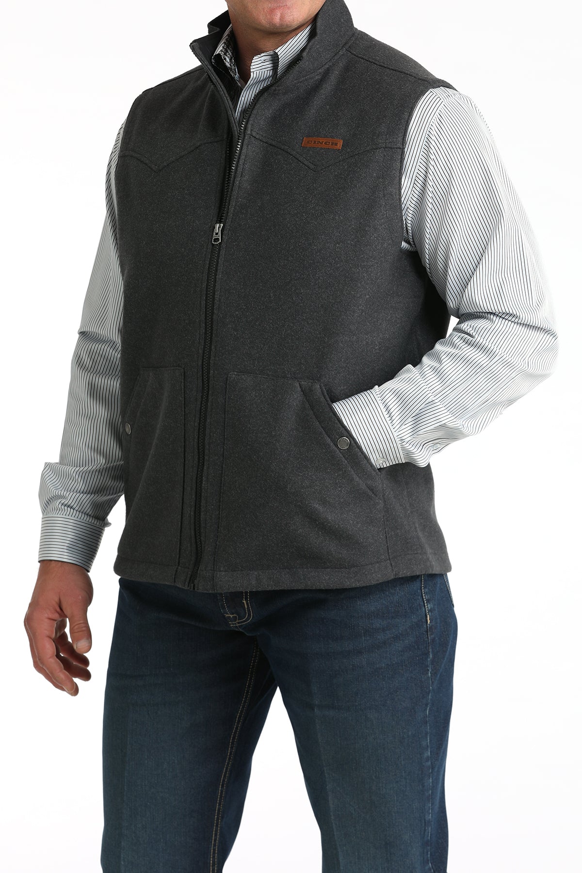 Mens Cinch Charcoal Vest