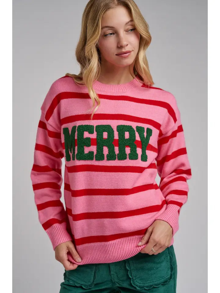 Merry Chenille Patch Christmas Holiday