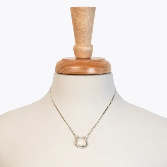 Mesa - Western Horse Stirrup Necklace in Silver