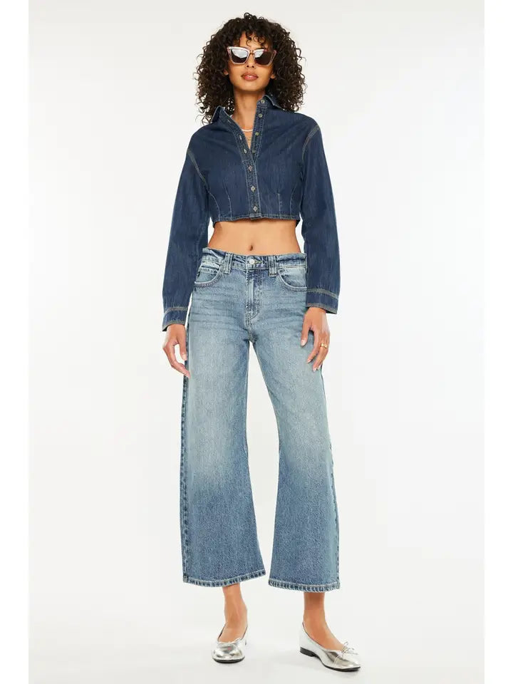 Mid Rise Loose Barrel Fit JEANS