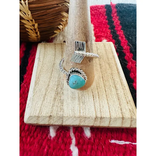Navajo Sterling Silver & Turquoise Adjustable Arrow Ring
