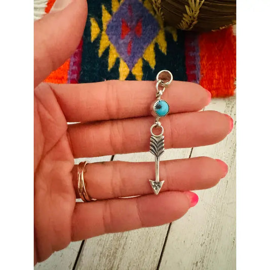 Navajo Turquoise & Sterling Silver Arrow Pendant