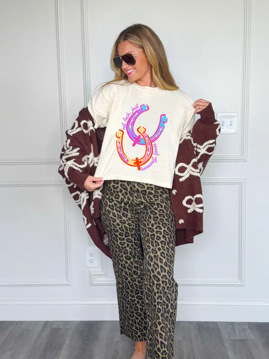 No Luck Just Heavenly Favor Crop Tee