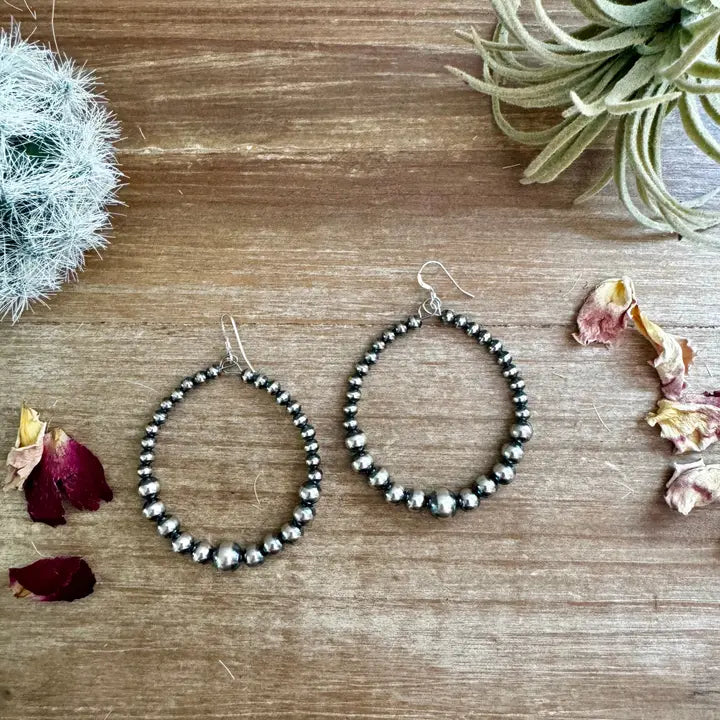 Only Sterling Silver Pearls Hoops – Adams Tack