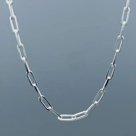 Silver 3.7mm Paperclip Link Chain