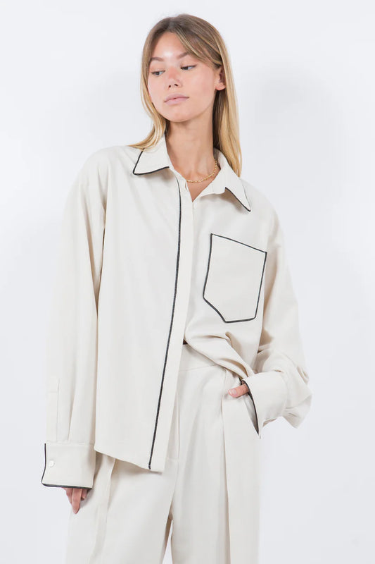 PIPING CONTRAST DETAIL SHIRT