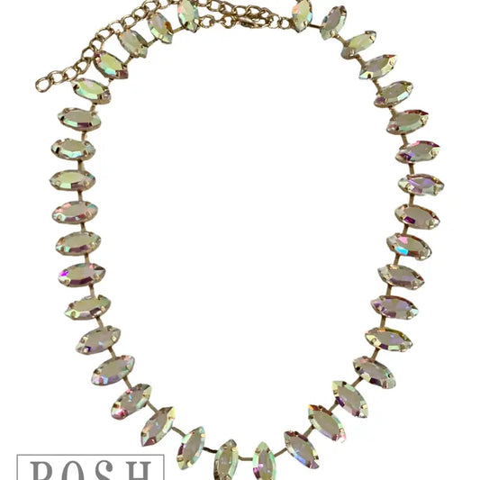 Marquise Shape Rhinestone Necklace