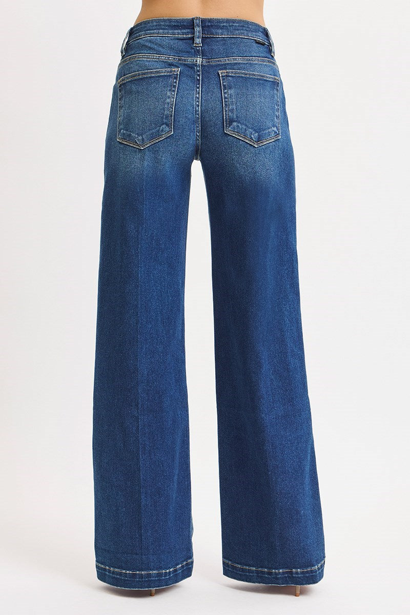 Risen Mid Rise Wide Leg Tummy Control
