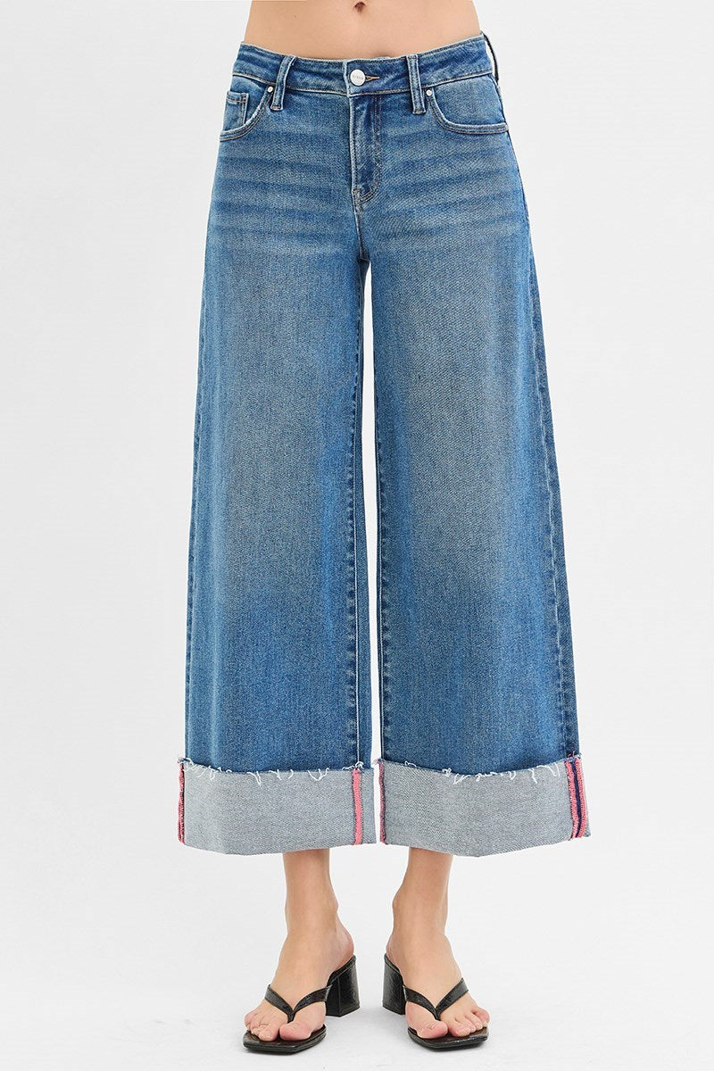 Risen Mid Rise Cropped Cuff Jean