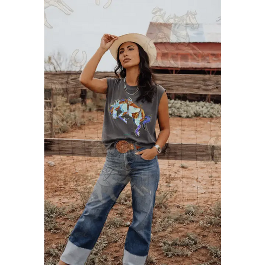Painted Havoc| Western Graphic Muscle Tank