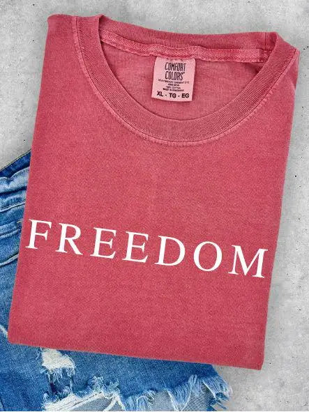 Patriotic Freedom Comfort Colors Tee Red