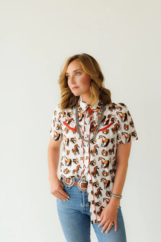 Pearl Snap, Equestrian SS Pearl Snap Top