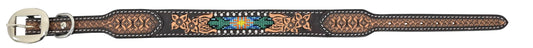 Beaded Cactus Inlay Dog Collar