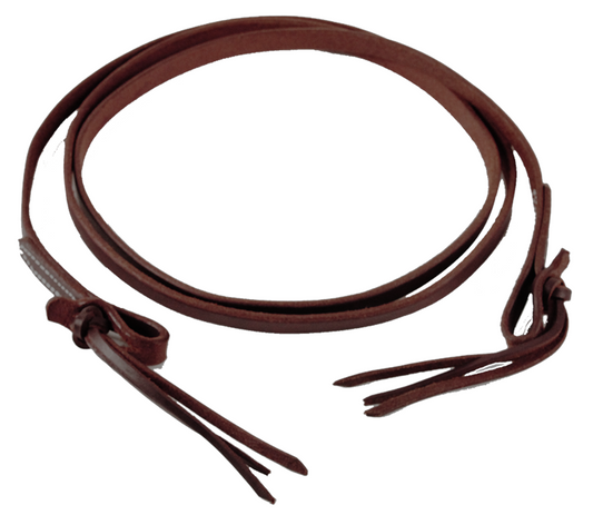 Rein-26 5/8" PINEAPPLE KNOT LEATHER ROPING REIN (DARK OIL)