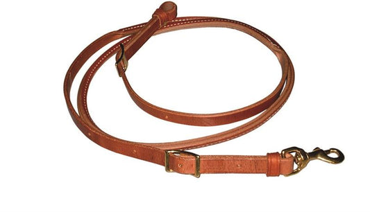 Rolled & Sewn Leather Roping Rein (Natural)